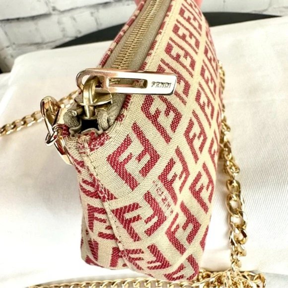 ⭐FENDI Zucca pouch crossbody or bum bag with chain - Picture 8 of 16